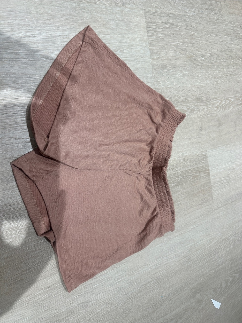 H&M Ribbed Knit Shorts in Dusty Rose